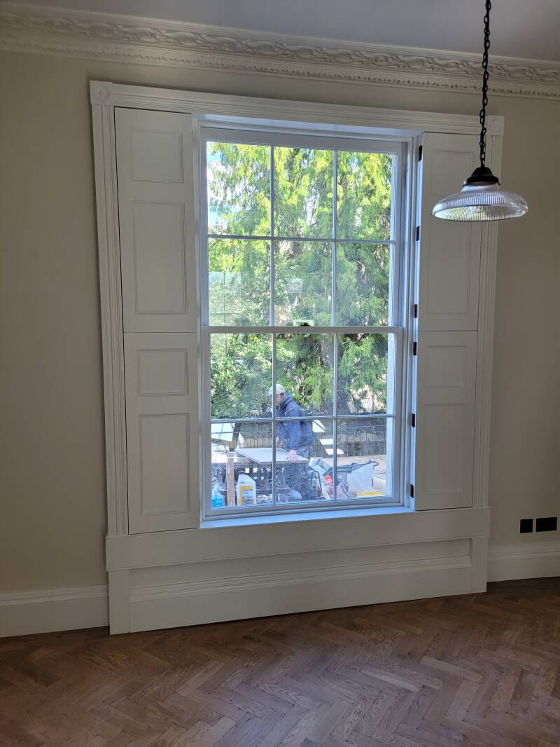 Traditional  timber sash shutters