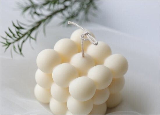 Bubble Candle – Handmade Vegan Soy Bubble Candle – Cream White