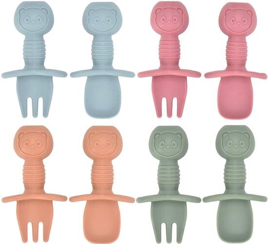 4-Piece Baby Cutlery Set – BPA-Free Fork & Spoon – Kids Utensils