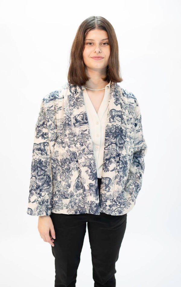 Marie-Claire jas I blauw en creme