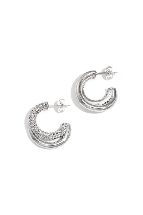 Oorbellen Glitter Hoops zilver