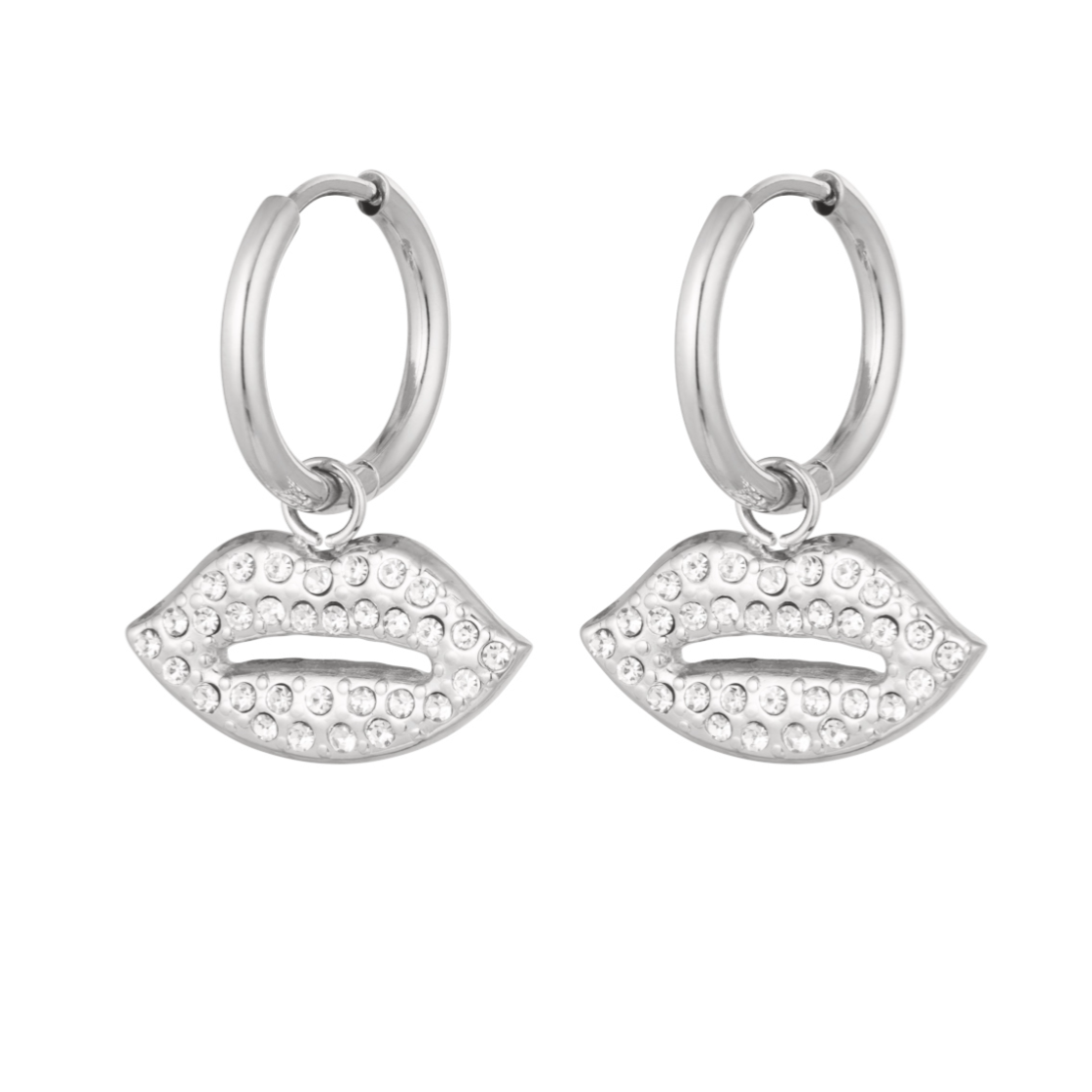 Oorbellen Lips zilver