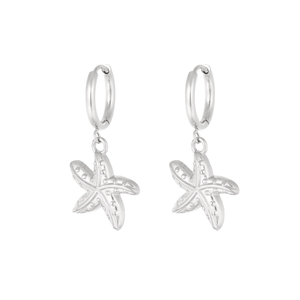 Oorbellen Sea Star zilver