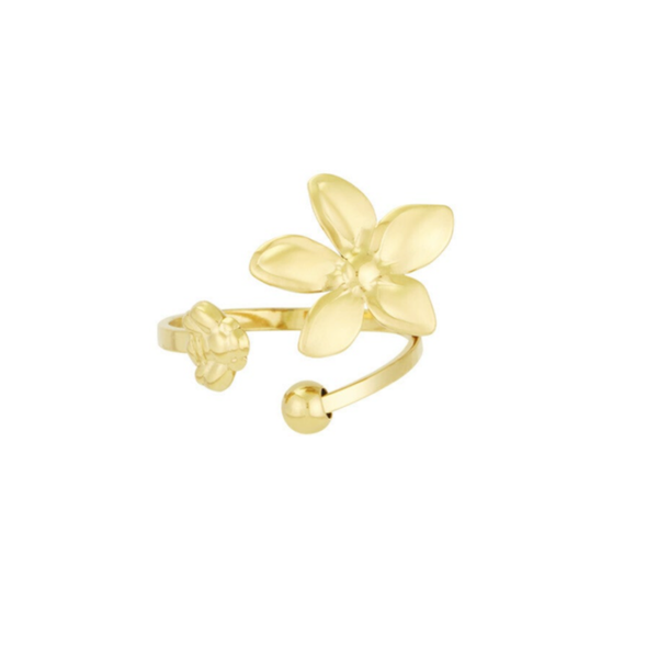 Ring Floral Bee goud