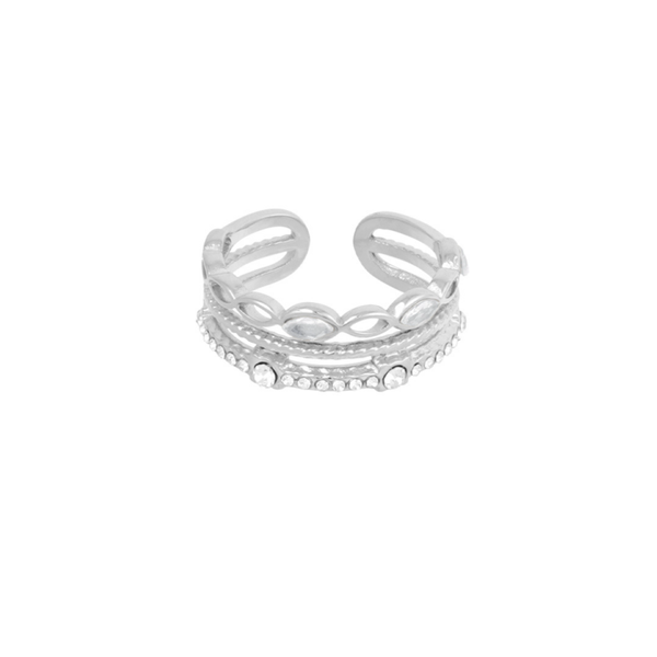 Ring Double Bling zilver
