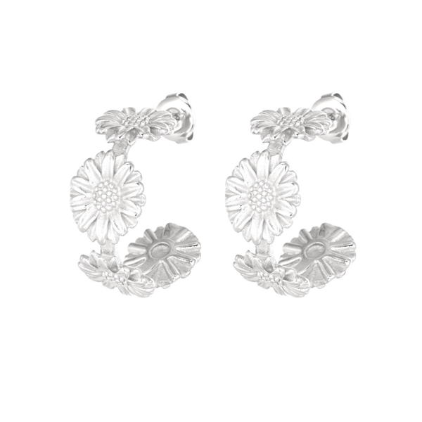 Oorbellen Sunflower zilver
