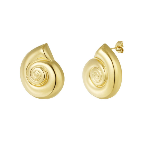 Oorbellen Big Shell goud