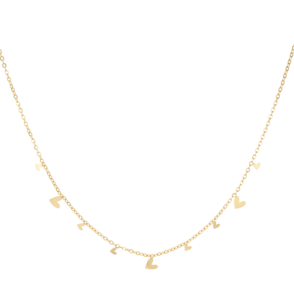 Ketting Love Hearts goud