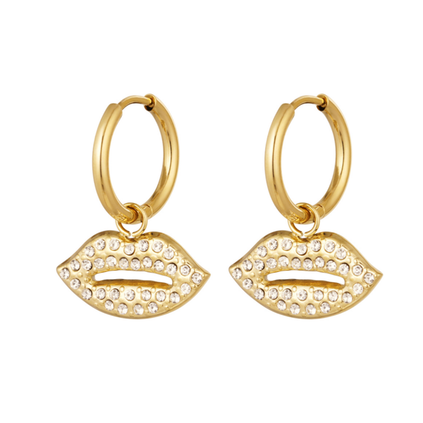 Oorbellen Lips goud