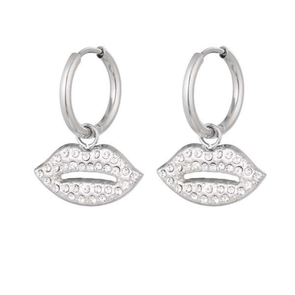 Oorbellen Lips zilver