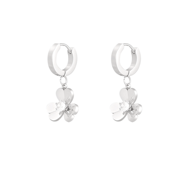 Oorbellen Shiny Flower zilver
