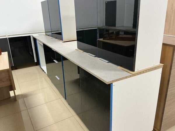 Cocina económica rinconera negro brillo
