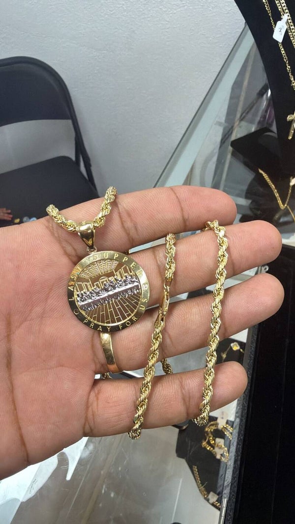 10K Rope Chain + Last Supper Charm