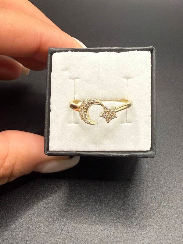 10K Moon Star Ring