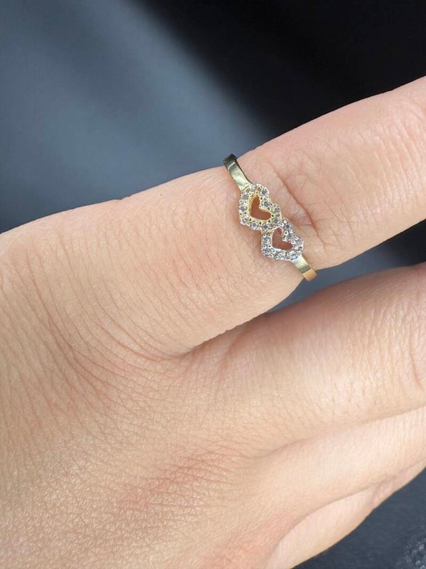10k Two Tone Heart Shape Ring