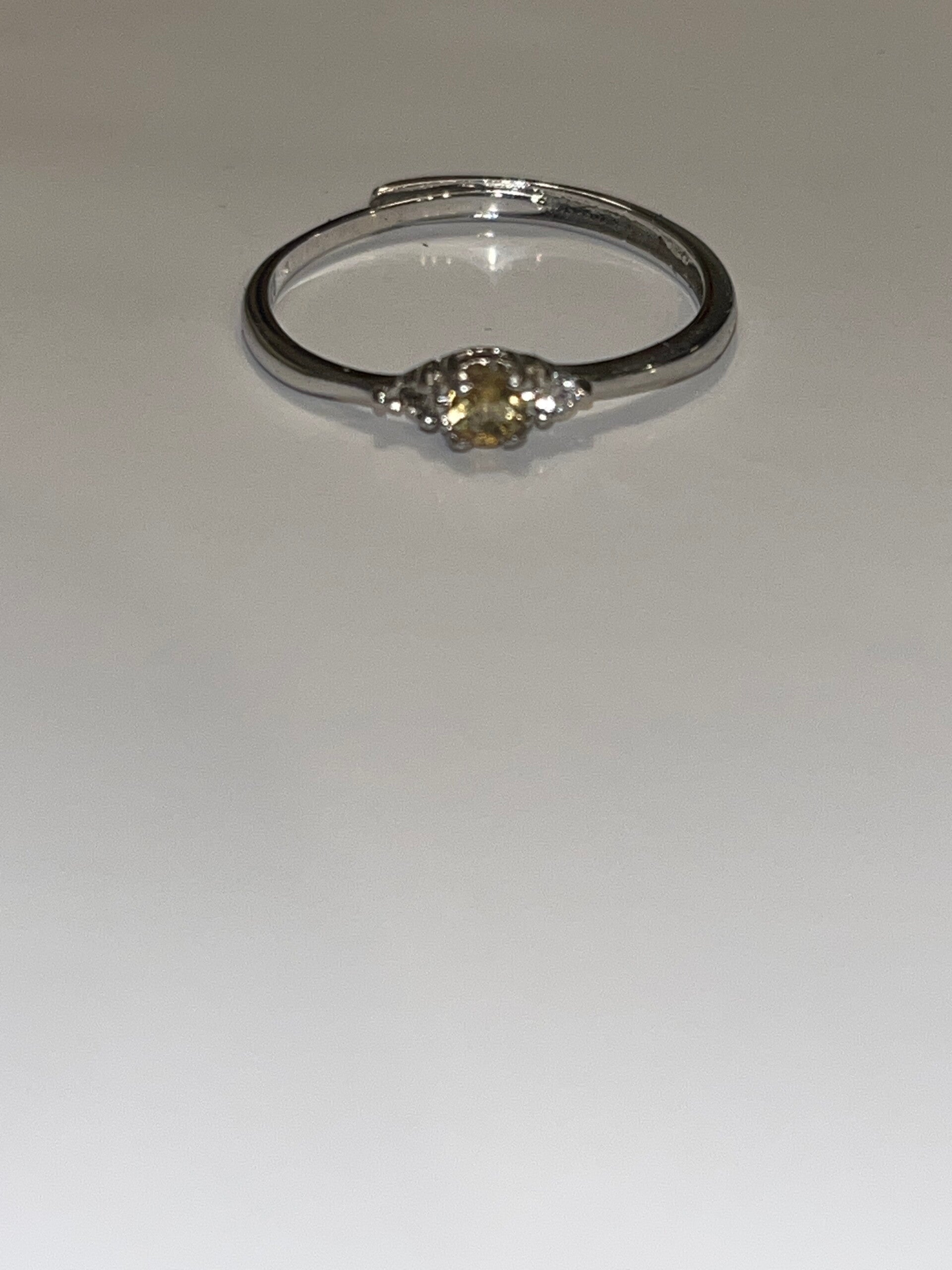 Bague s925 citrine 3 mm ajustable