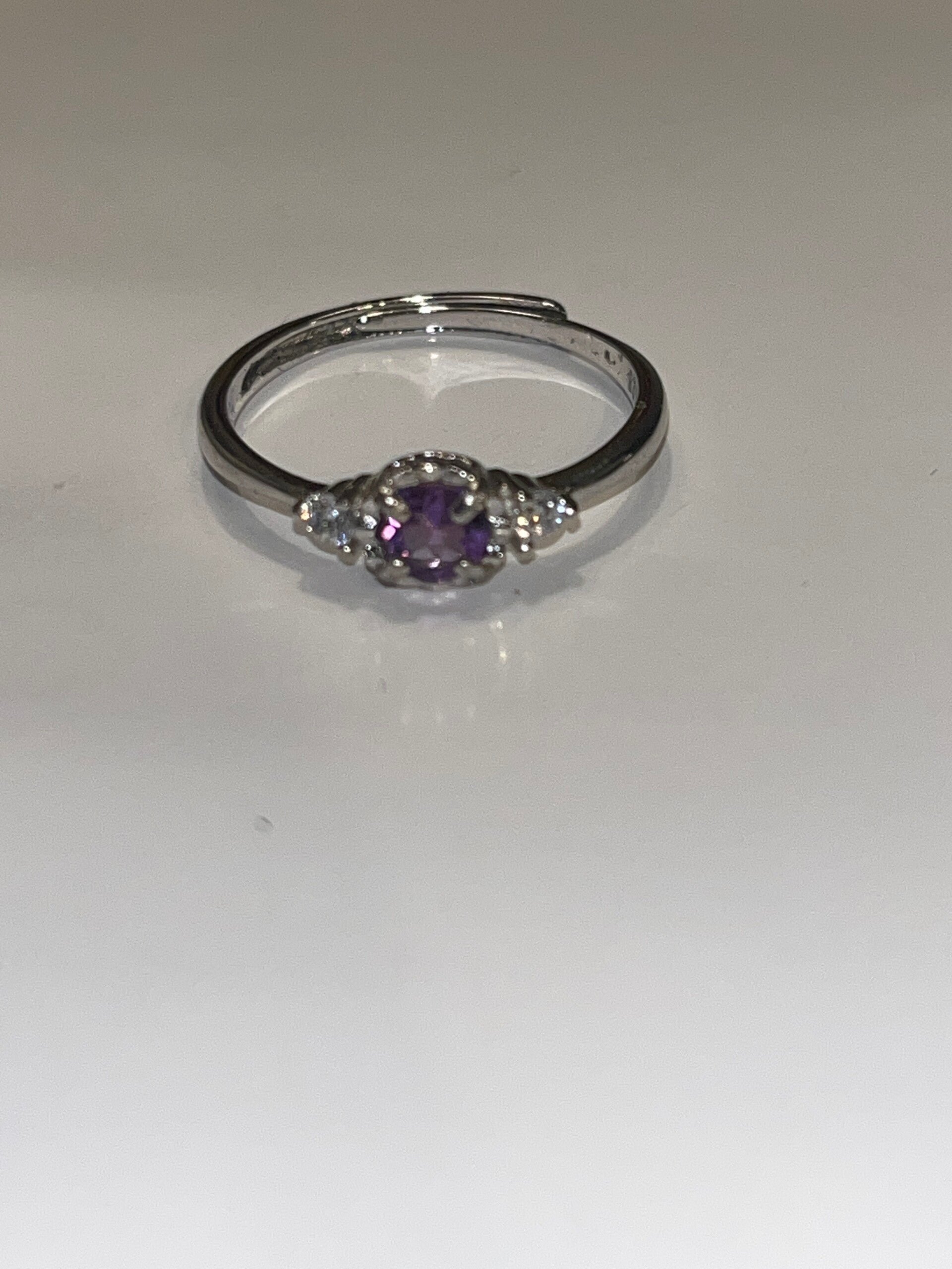 Bague s925 améthyste 4 mm ajustable