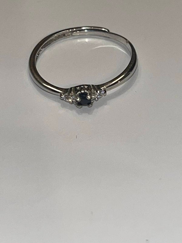 Bague s925 Saphir bleu 2,5 mm ajustable