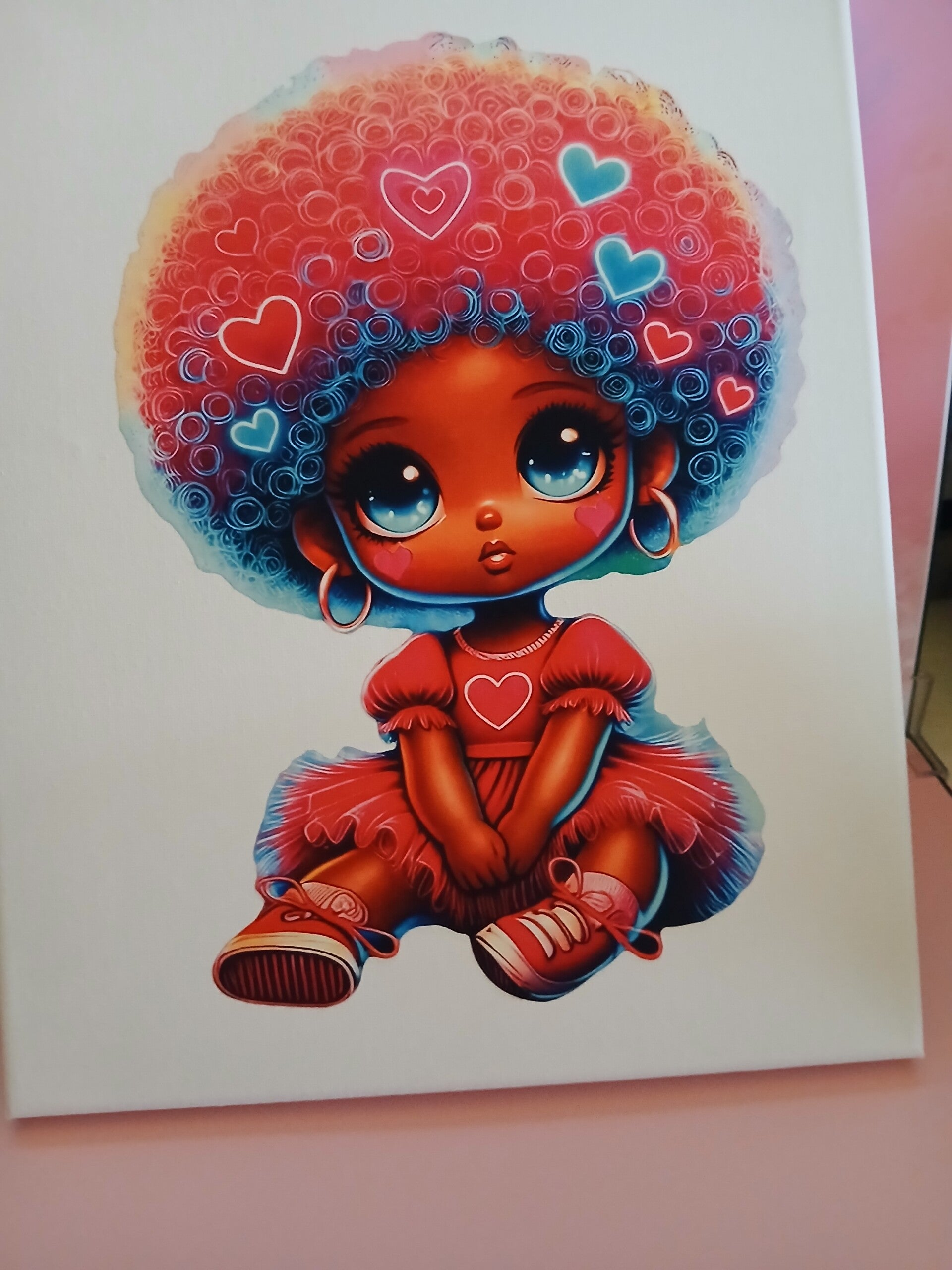 Canvas Afro girl