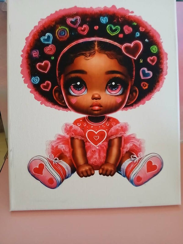 Canvas Afro girl