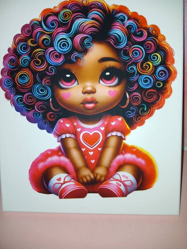 Canvas Afro girl