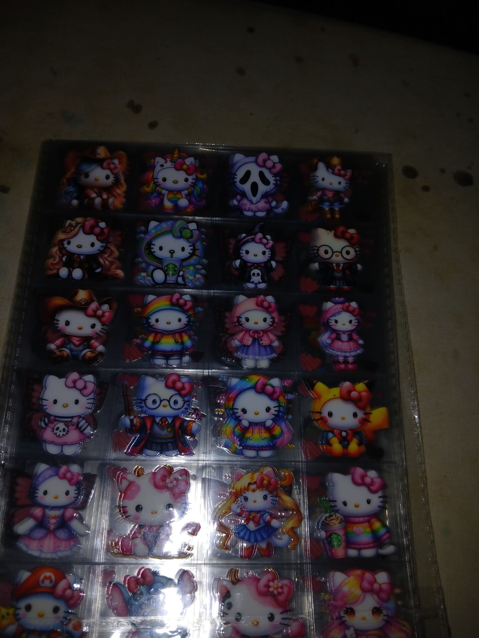 24-Piece Hello Kitty "Cosplay" Mashup UV DTF Transfer Sheet