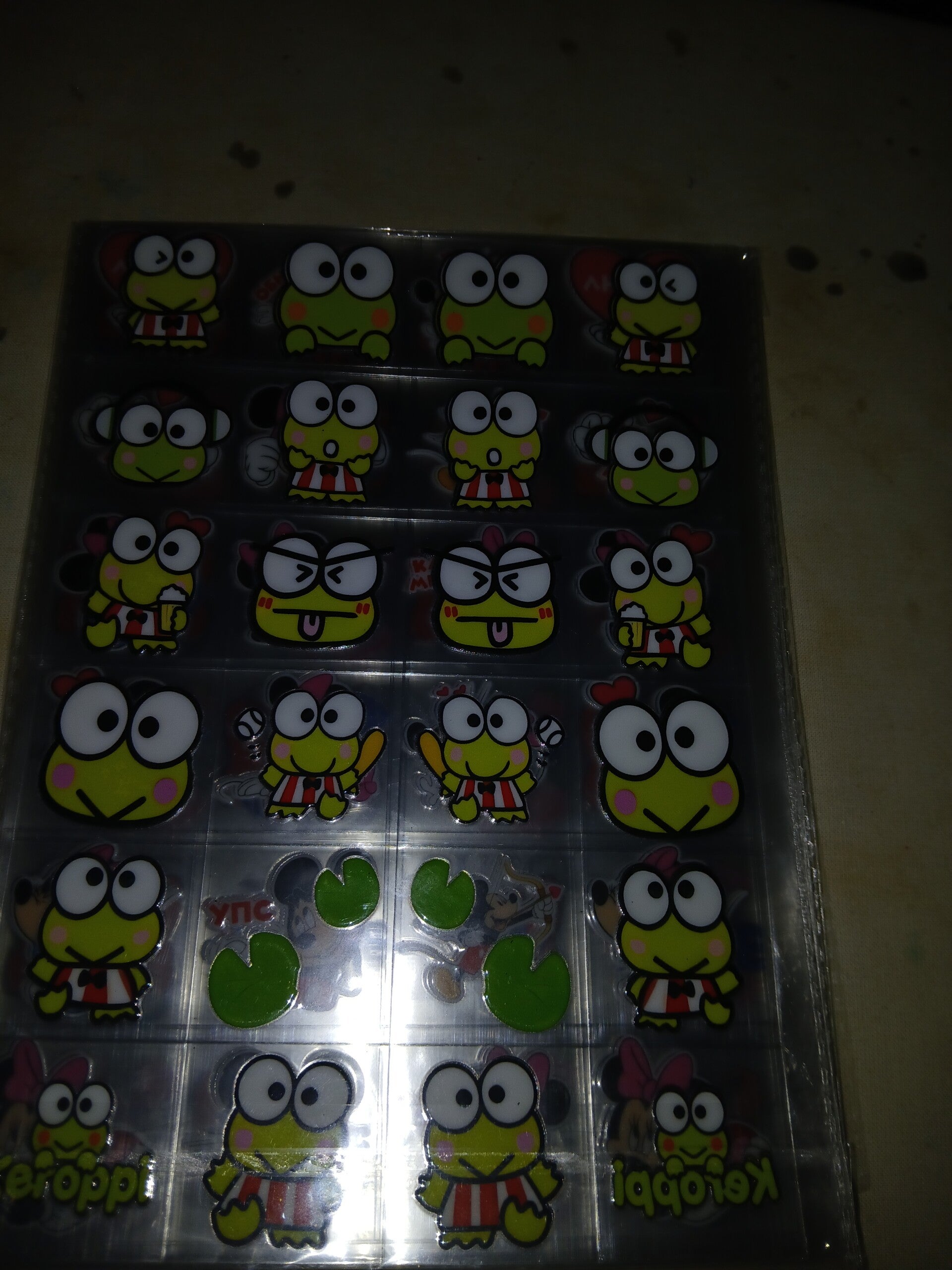 24-Piece Keroppi Expressions UV DTF Transfer Sheet