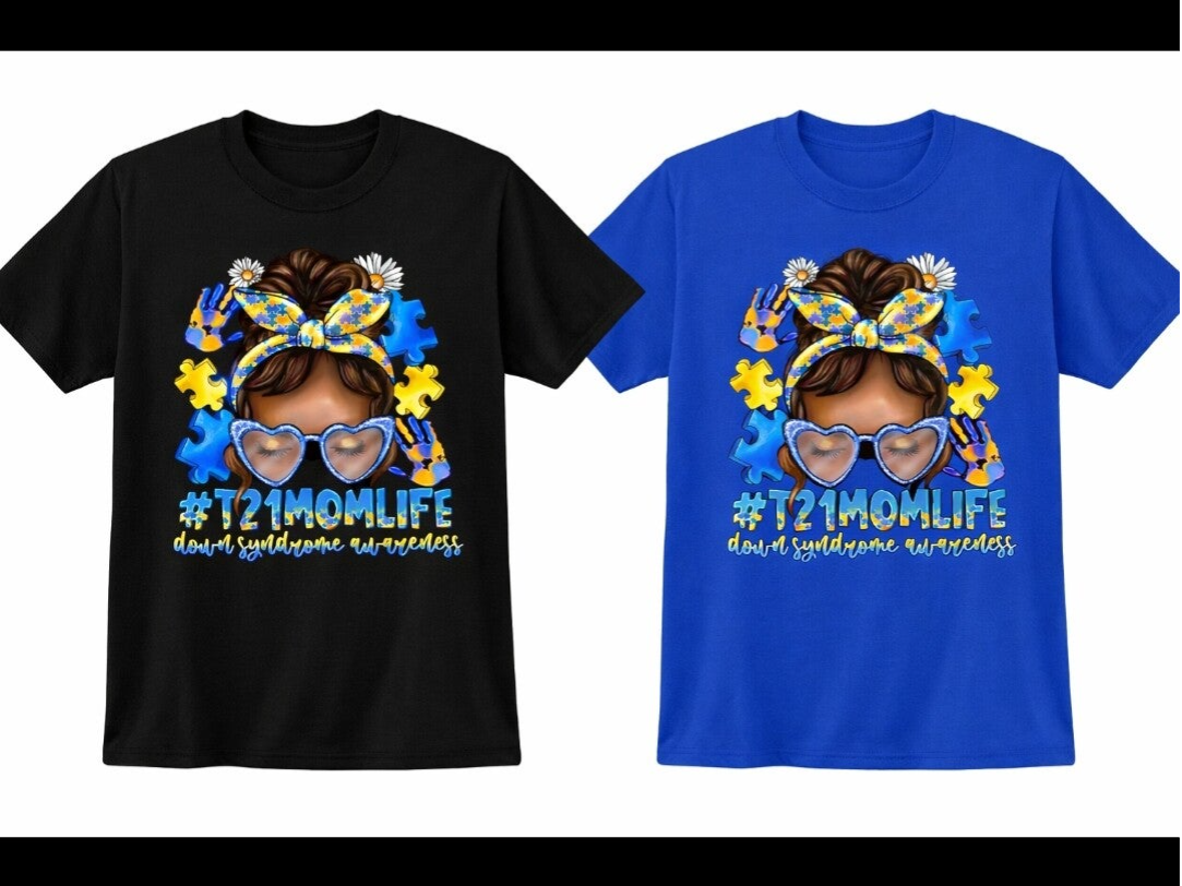 “T21 Mom Life” Down Syndrome Awareness Tee 💙💛