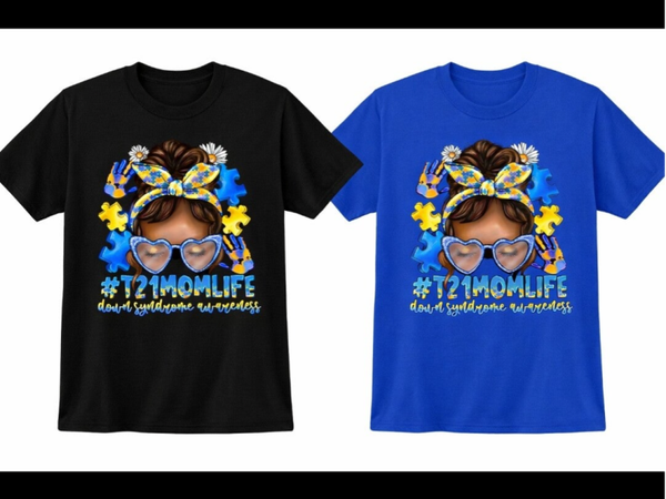 “T21 Mom Life” Down Syndrome Awareness Tee 💙💛