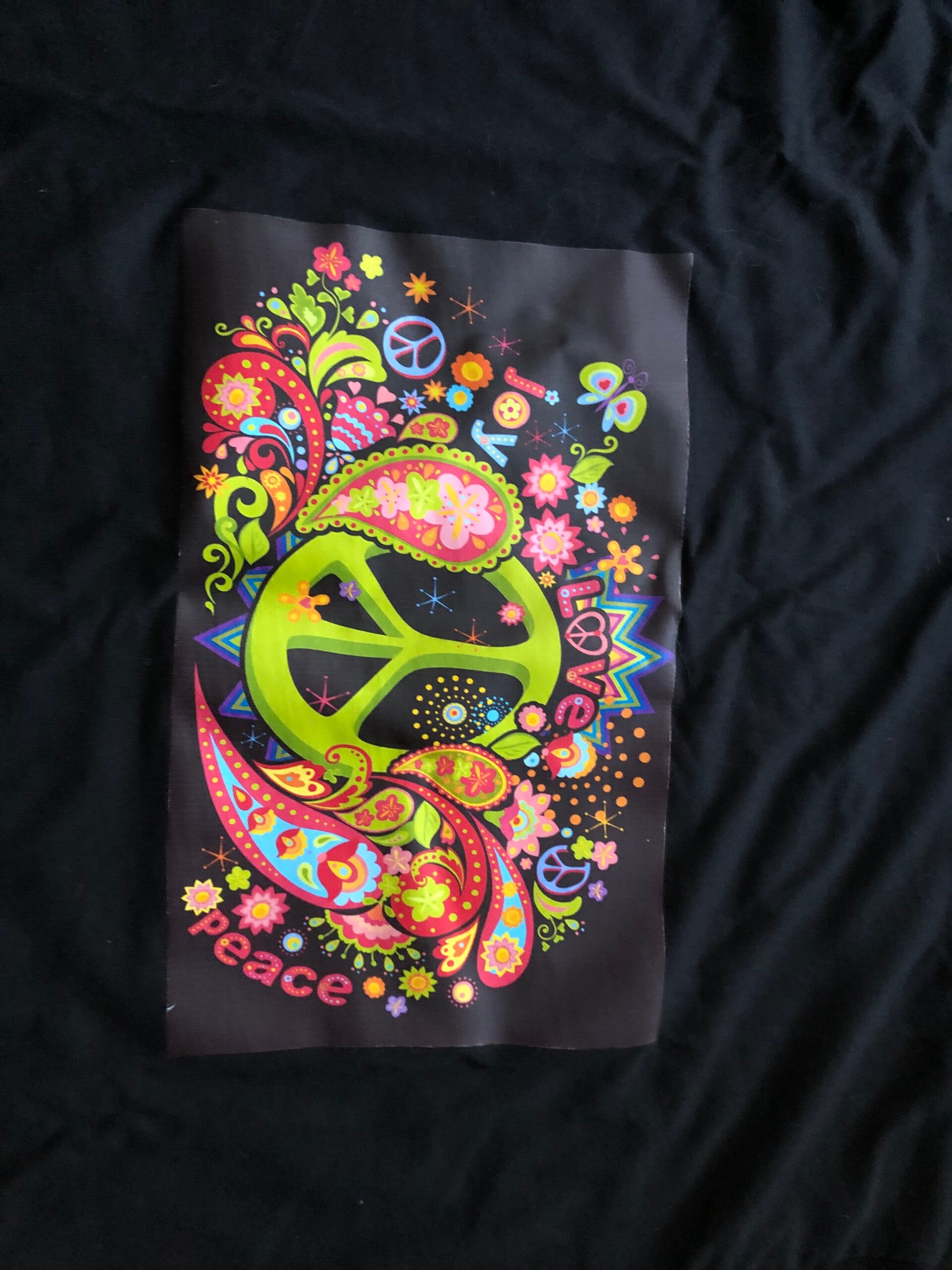 t shirt zwart love&peace