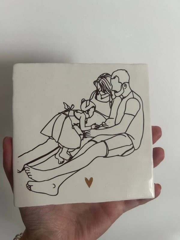 Lijnillustratie baby - gezin of zwangerschap