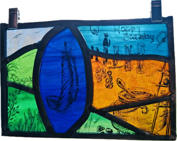 Birthday Card in Glass- personalised!