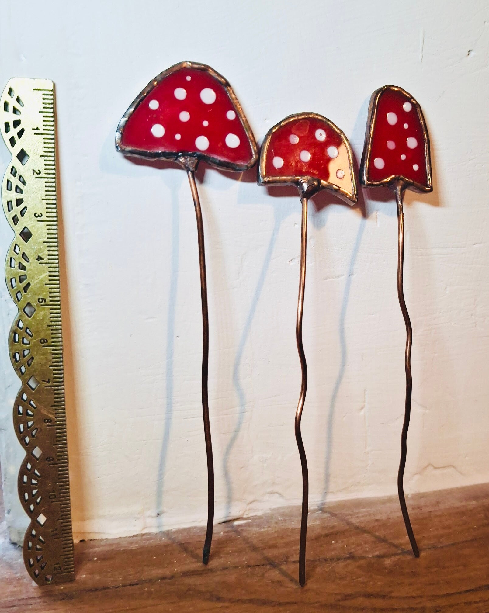 Stained Glass Mushroom - red