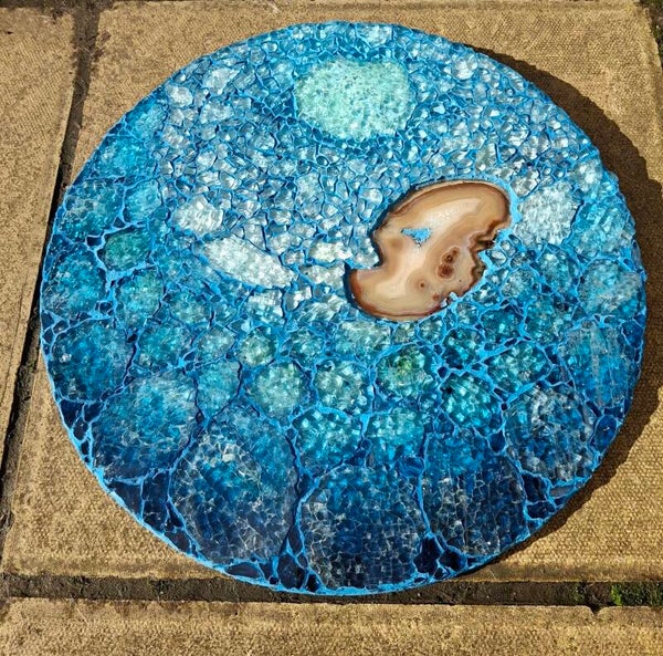 Tempered Glass Mosaic “Sky Is The Limit” Round Raw no frame