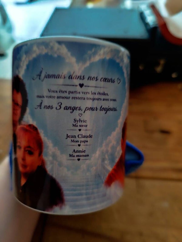 Lot 4 tasse photo plus prénom ou texte