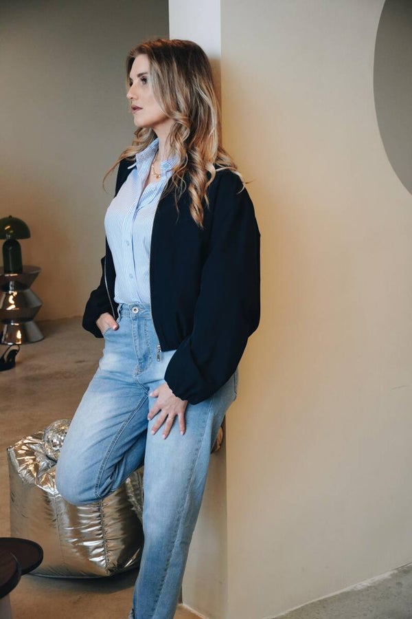 Donkerblauwe Bomberjasje one size