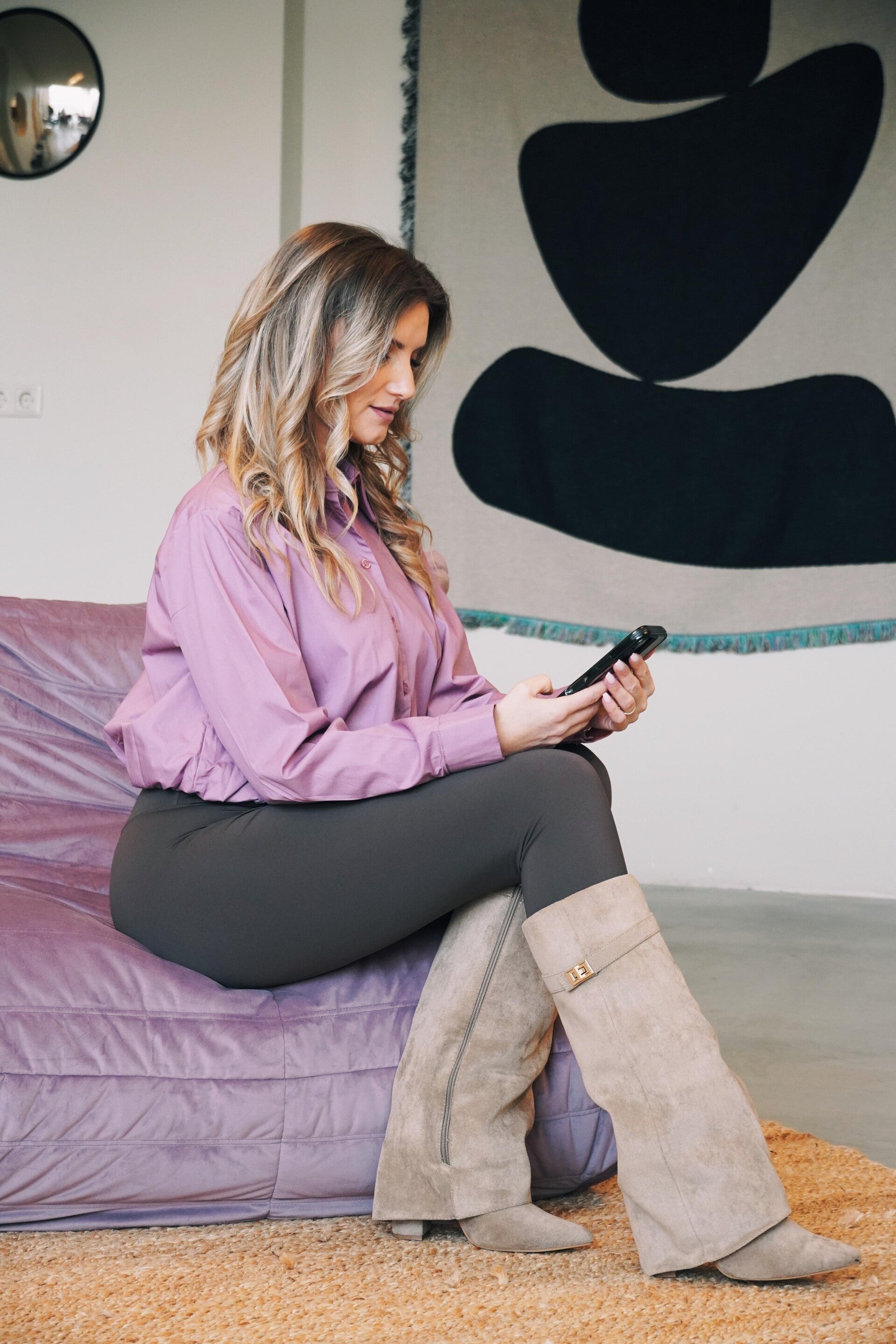 Fuchsia crop blouse one size