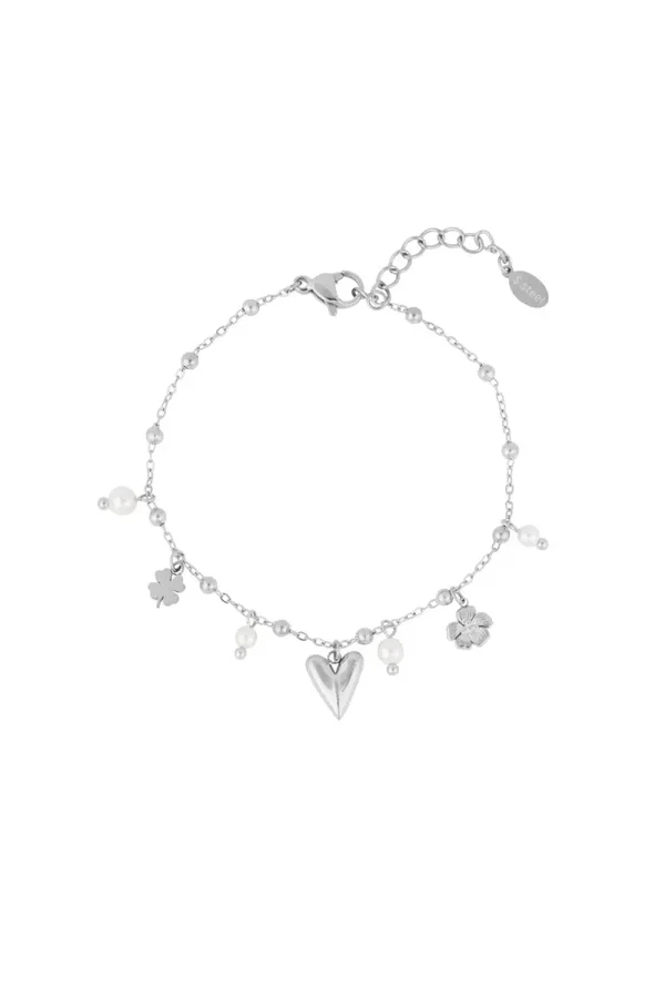 armband lucky love-zilver