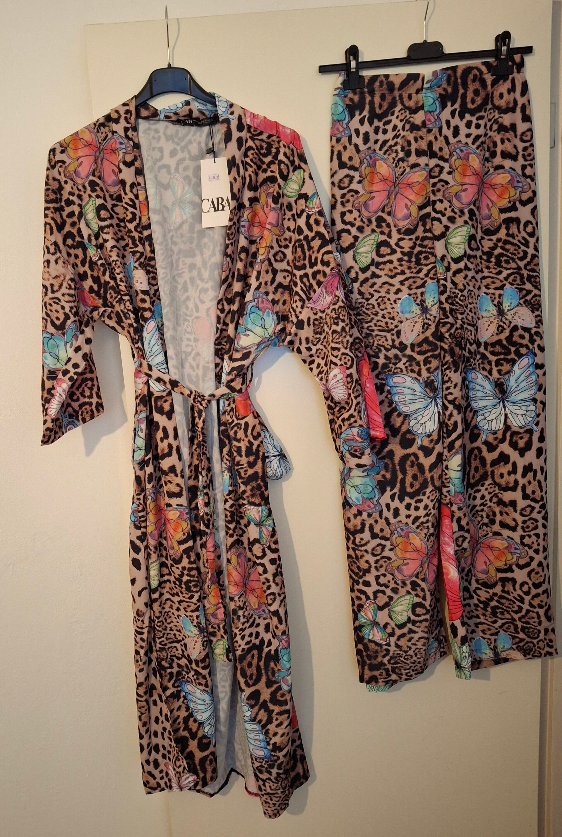 tweedelige set met panter print