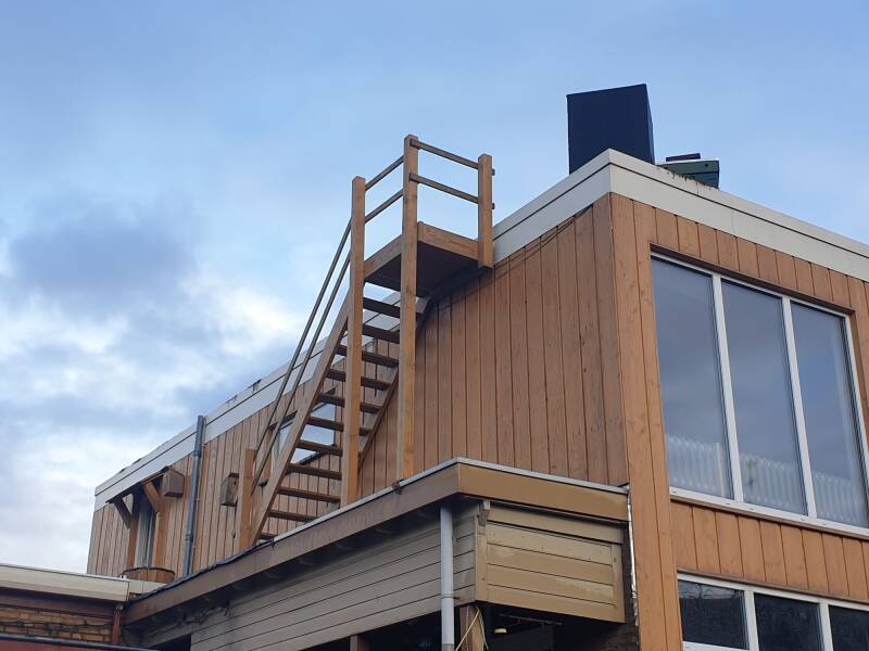 Staircase to rooftop