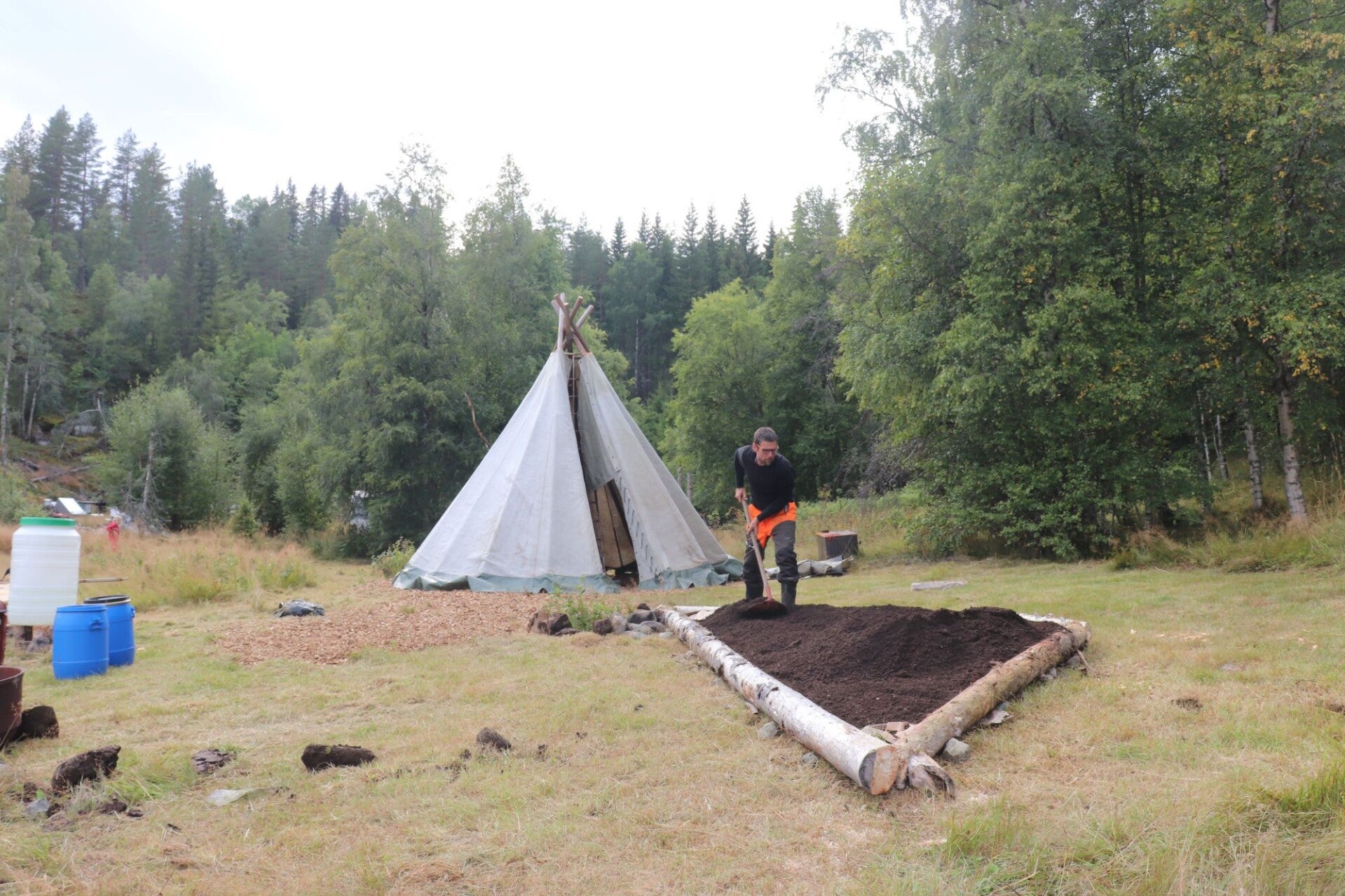 Preparing beds for vegetable garden