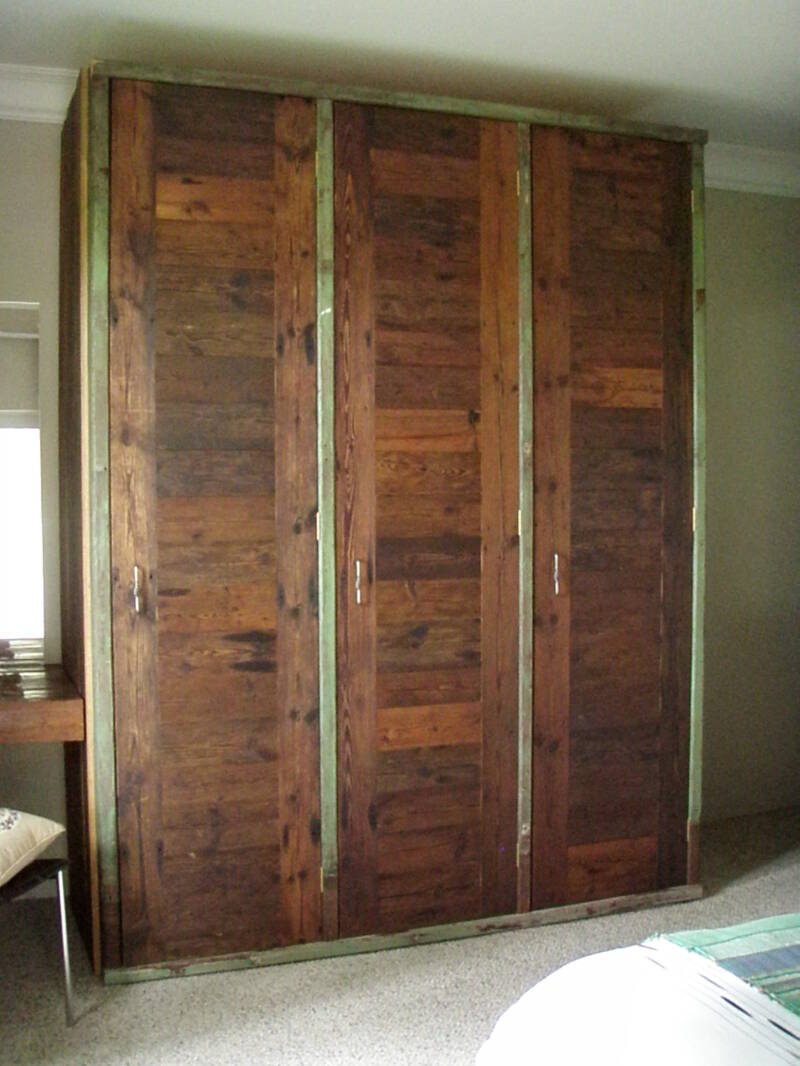 Bedroom closet from distressed wood