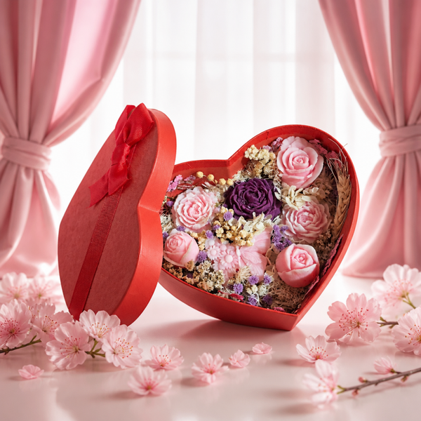 Coeur magnolia et lavande