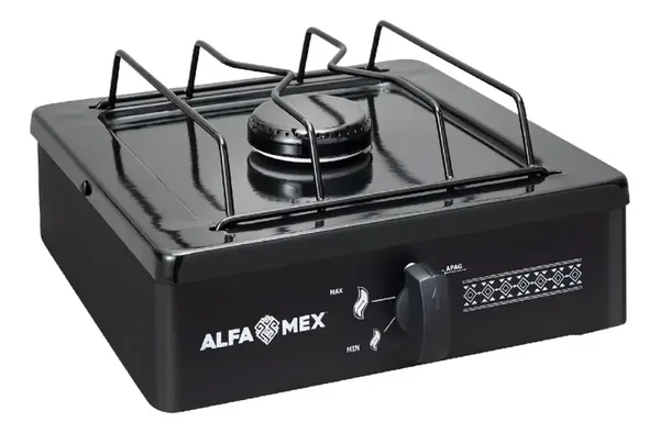 Parrilla Gas LP 1 Quemador Negro Compacta
