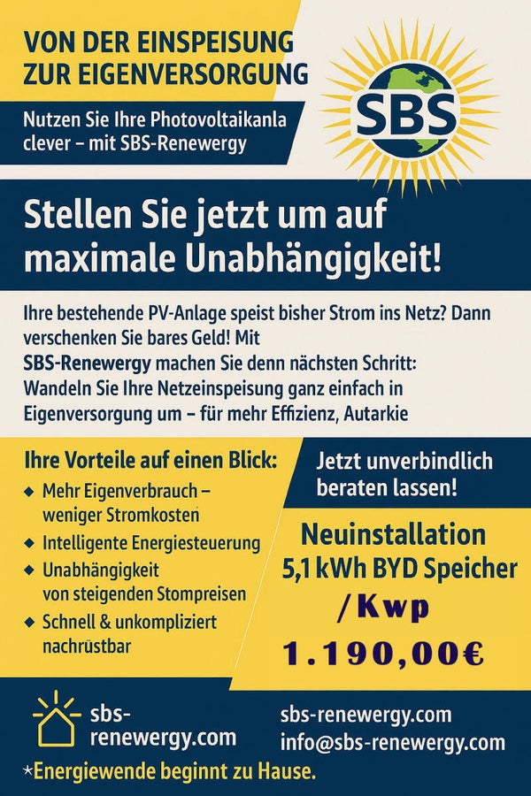 Neu-Installation 9,6 Kwp  Eigenbezug