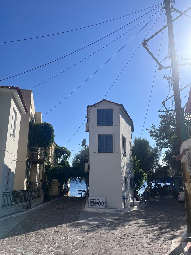 Plomari seaside town ouzo Lesvos