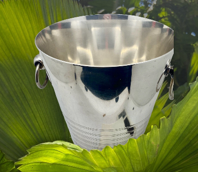 Verzilverde champagnekoeler wijnkoeler