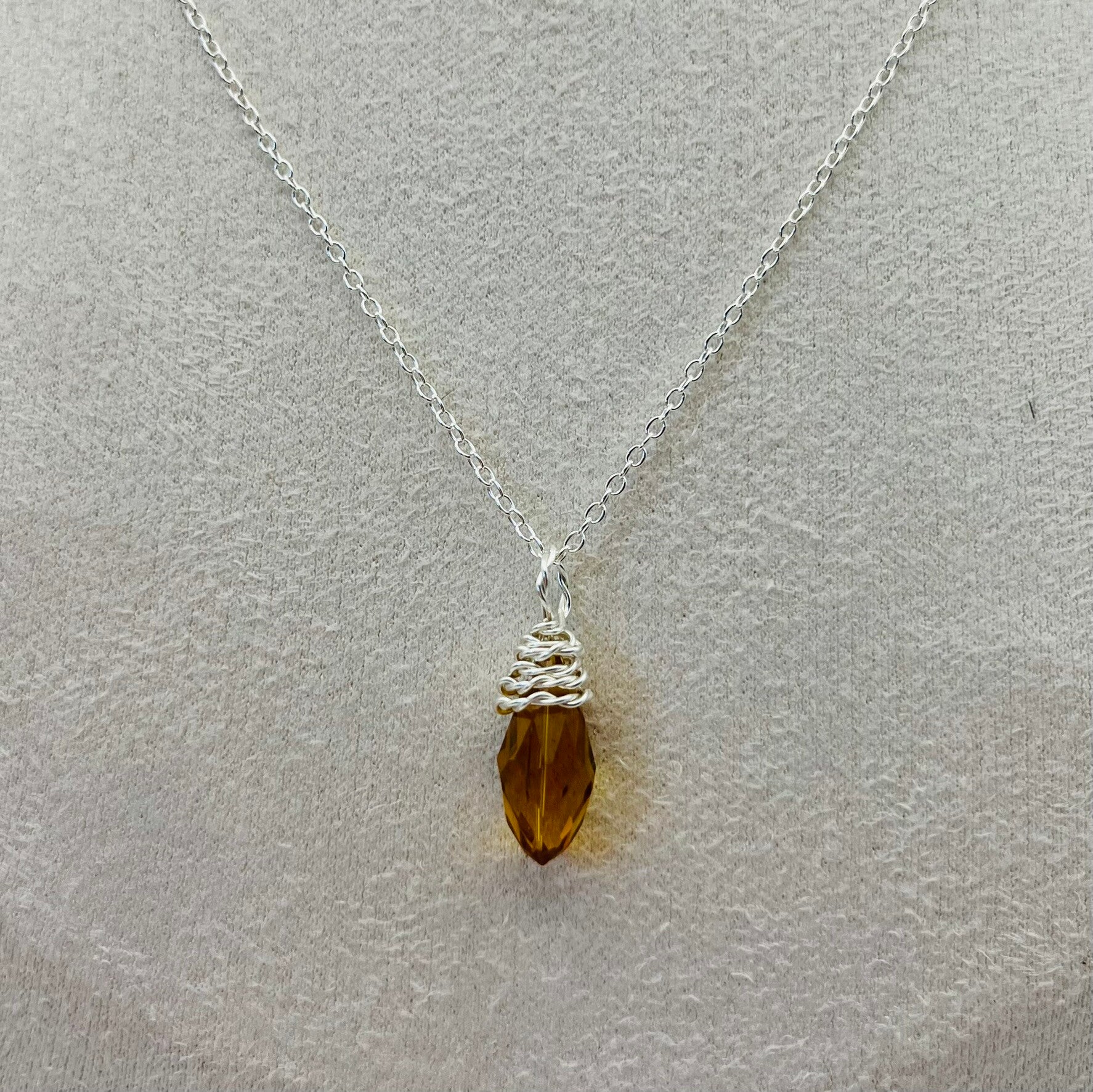Faceted Glass Teardrop Necklace