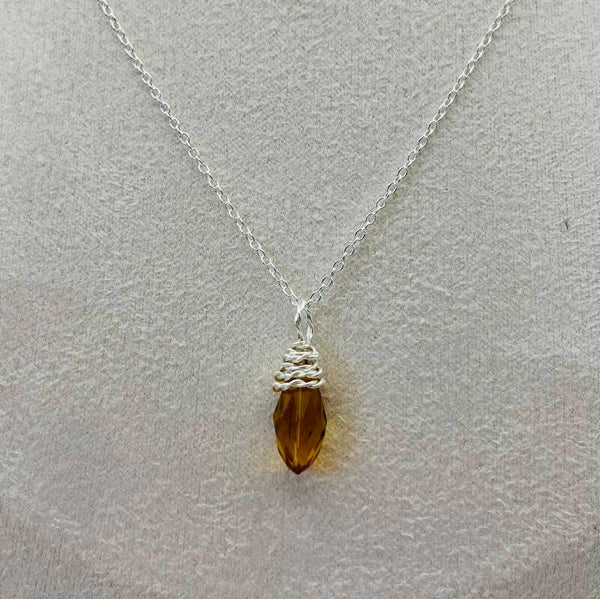 Faceted Glass Teardrop Necklace