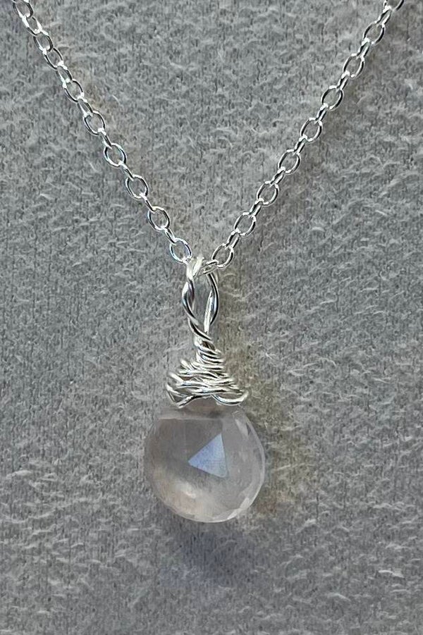 Rose Quartz Briolette Twisted Wrap Necklace